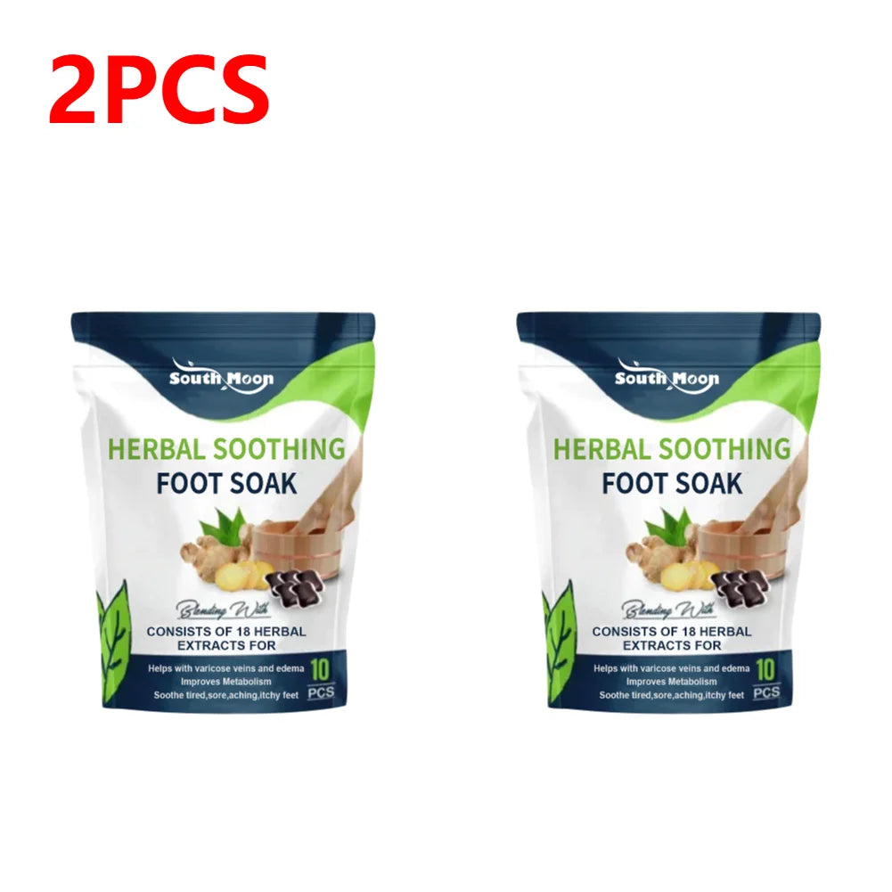 1-10bag Foot Bath Gel Natural Herbal Foot Soak Beads Dehumidification Detox Relieve Fatigue Repair Leg Veins for Shape Up Care